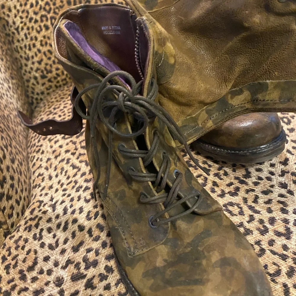 AS98 Camouflage Leather Ankle Boots - Picture 7 of 10